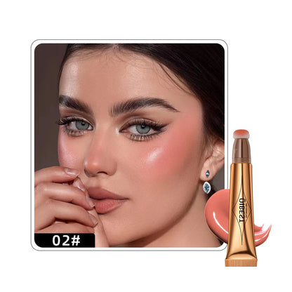 Liquid Contour with Cushion Applicator - Hydrating Cream Blush and Highlighter for a Natural Radiance