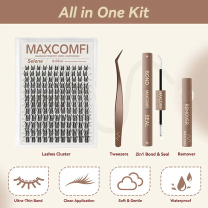 SELENE Maxcomfi Anime Lashes - Luna Style APHRODITE, Long-Lasting Waterproof Lashes with Super Soft Thin Band, Ideal for Daily Wear and Beginner-Friendly DIY Application for Flawless Volume