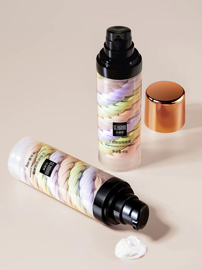 Three-Color Press Release Cream Concealer - Isolating Makeup Facial Base Brightening Cream
