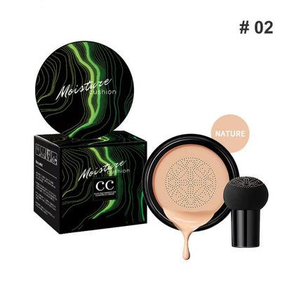 Mushroom Head Air Cushion CC Cream - Natural Moisturizing Foundation and Concealer with Whitening and Oil-Control Properties