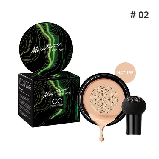 Mushroom Head Air Cushion CC Cream - Natural Moisturizing Foundation and Concealer with Whitening and Oil-Control Properties