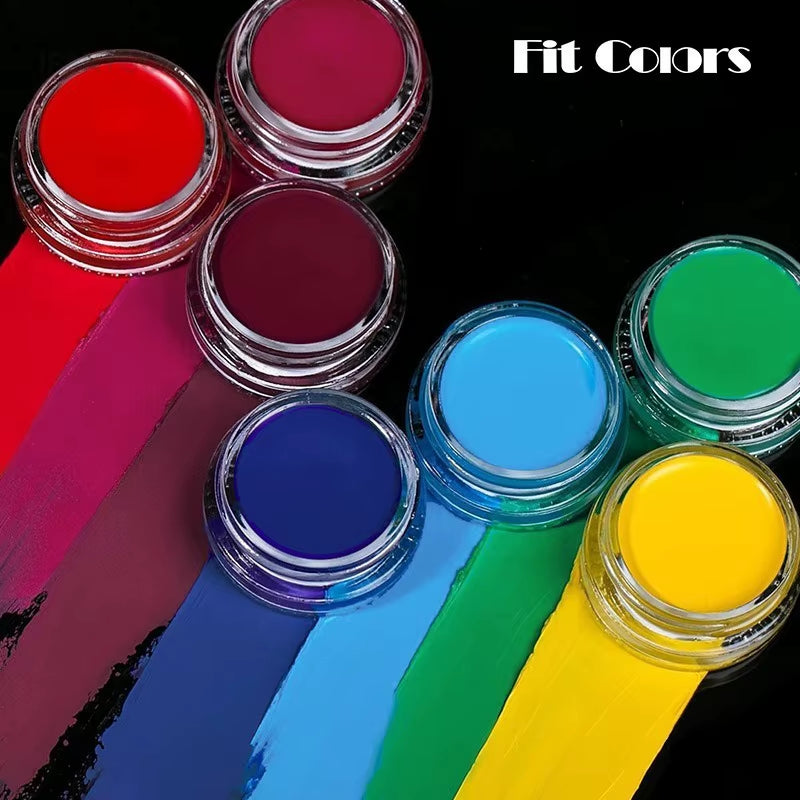 12-Color Waterproof Neon Eyeliner Cream - UV Blacklight Fluorescent Face and Body Makeup for Halloween