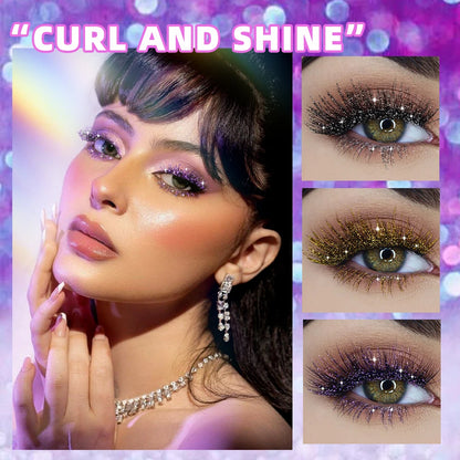 Diamond Mascara with Galaxy Sequins - Sweat-Proof, Quick-Dry, Curling Formula for Long-Lasting Volume and Glitter Finish