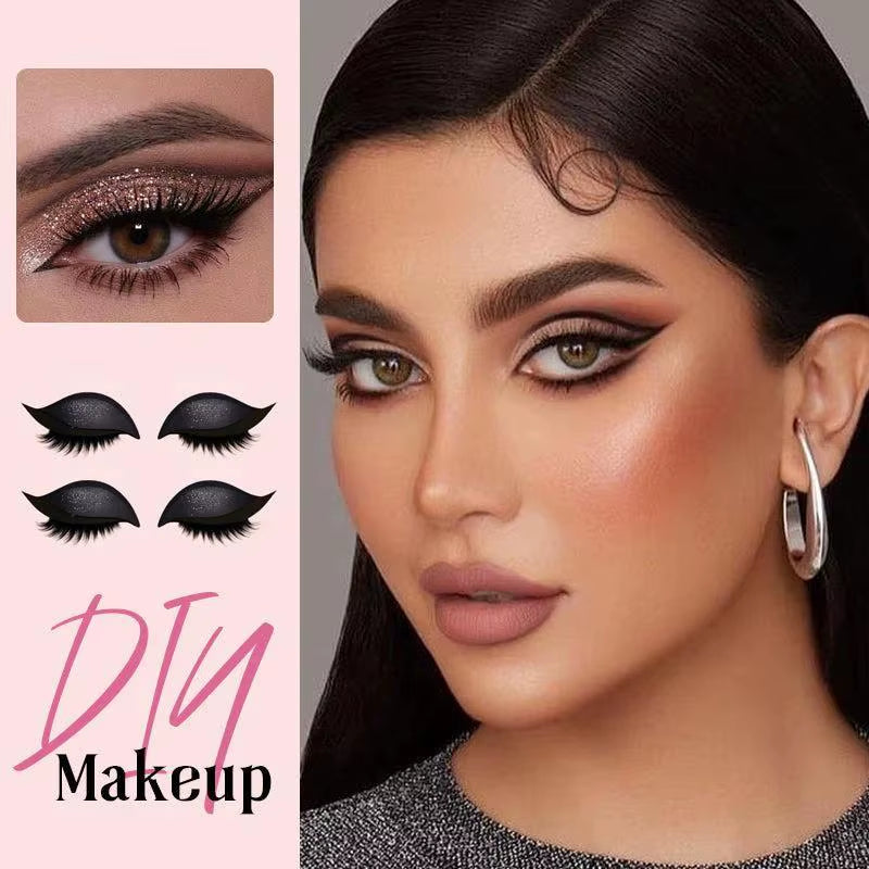 Reusable Eyelid and Eyelash Stickers - Natural Eye Fake Lashes for Women's Makeup and Easy Application Tool