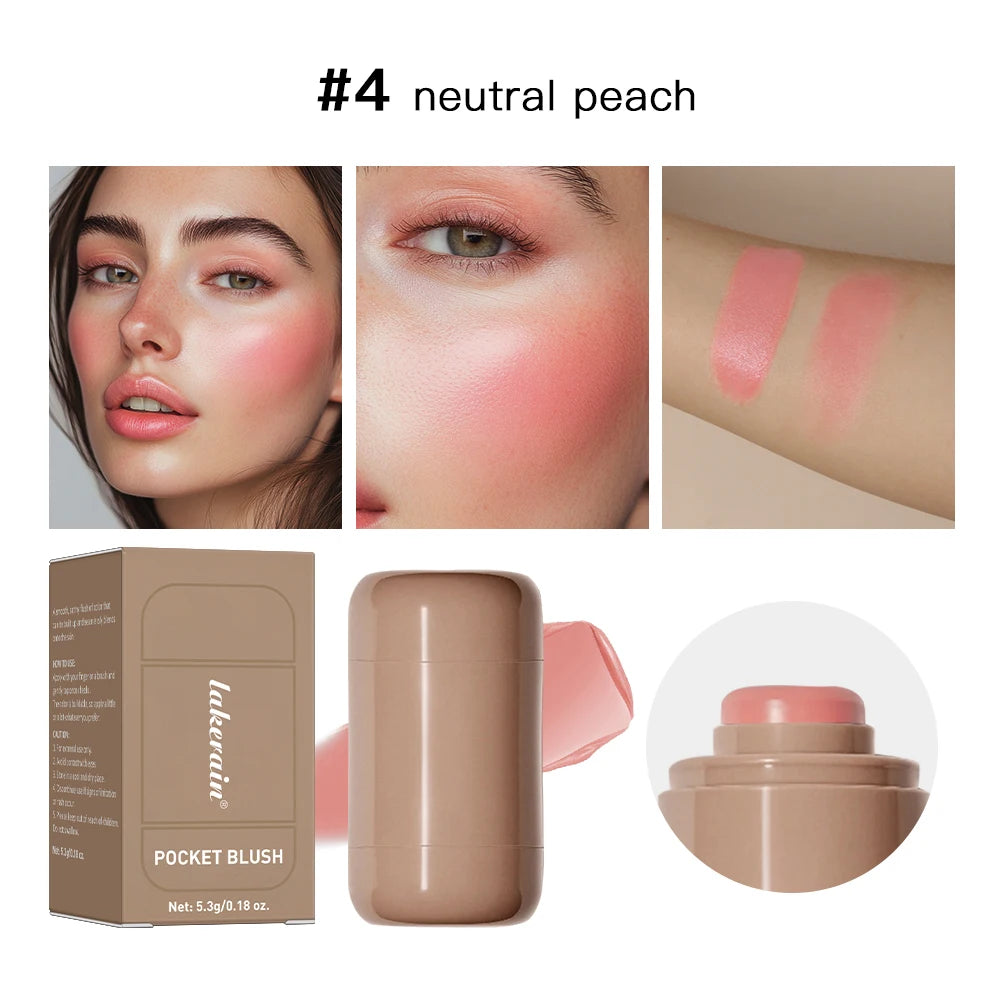 3-in-1 Blush Stick: Long-Lasting Moisturizing Cheek Color and Lip Gloss