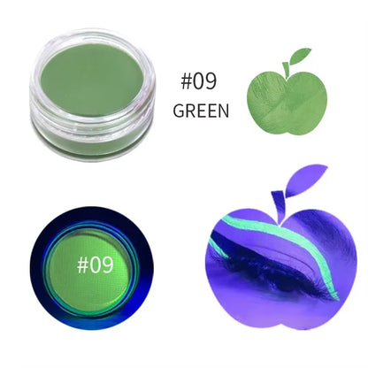 12-Color Waterproof Neon Eyeliner Cream - UV Blacklight Fluorescent Face and Body Makeup for Halloween
