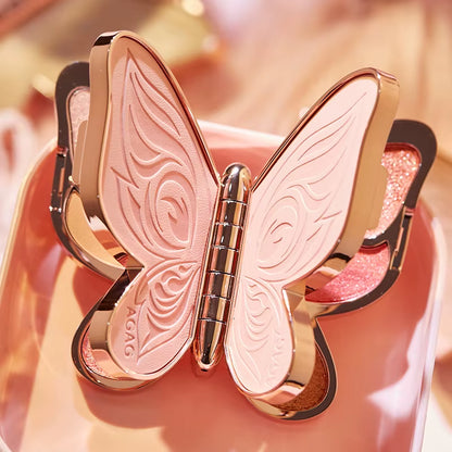 AGAG Brand Butterfly Eyeshadow Palette - 6 Color Collection with Pearl Sequins and Matte Finishes