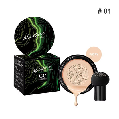 Mushroom Head Air Cushion CC Cream - Natural Moisturizing Foundation and Concealer with Whitening and Oil-Control Properties