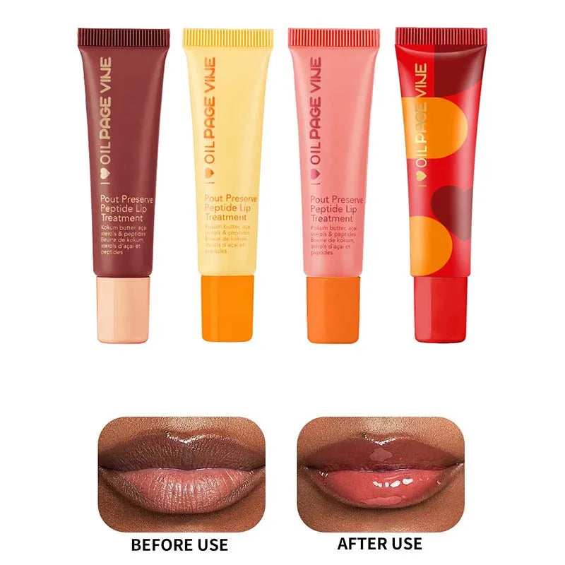 Hydrating Peptide Lip Gloss with Tinted Protection Oil - Moisturizing Lip Balm and Plumping Lip Glaze for Enhanced Makeup Finish