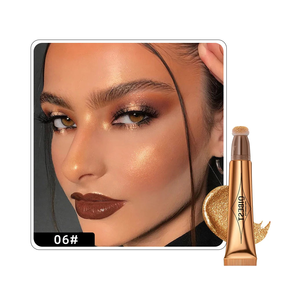 Liquid Contour with Cushion Applicator - Hydrating Cream Blush and Highlighter for a Natural Radiance