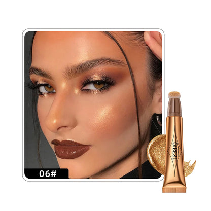 Liquid Contour with Cushion Applicator - Hydrating Cream Blush and Highlighter for a Natural Radiance