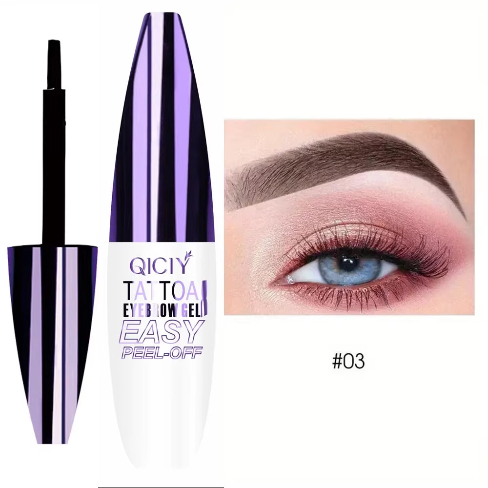 Long-Lasting Waterproof Eyebrow Gel Cream - Easy Peel-Off, Smudge-Proof, and Sweat-Resistant Formula for 3-Day Wear