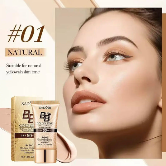 High-Coverage Waterproof Snail BB Cream - Matte Finish with Long-Lasting Moisturization and Oil Control for a Natural Look, Ideal for Makeup Beginners, Perfect Gift for Mother's Day, Christmas, and Valentine's Day