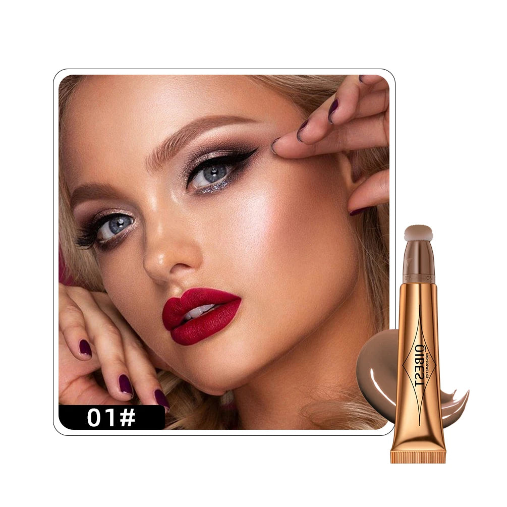 Liquid Contour with Cushion Applicator - Hydrating Cream Blush and Highlighter for a Natural Radiance