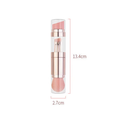 5-in-1 Portable Retractable Makeup Brush Set for Foundation, Eyebrow, Lip, Eyeshadow, and Loose Powder