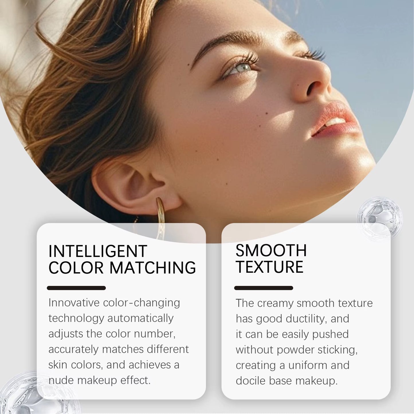 Dual-Ended Foundation Stick with Brush - Lightweight Moisturizing Concealer in 3 Shades, Matte Finish