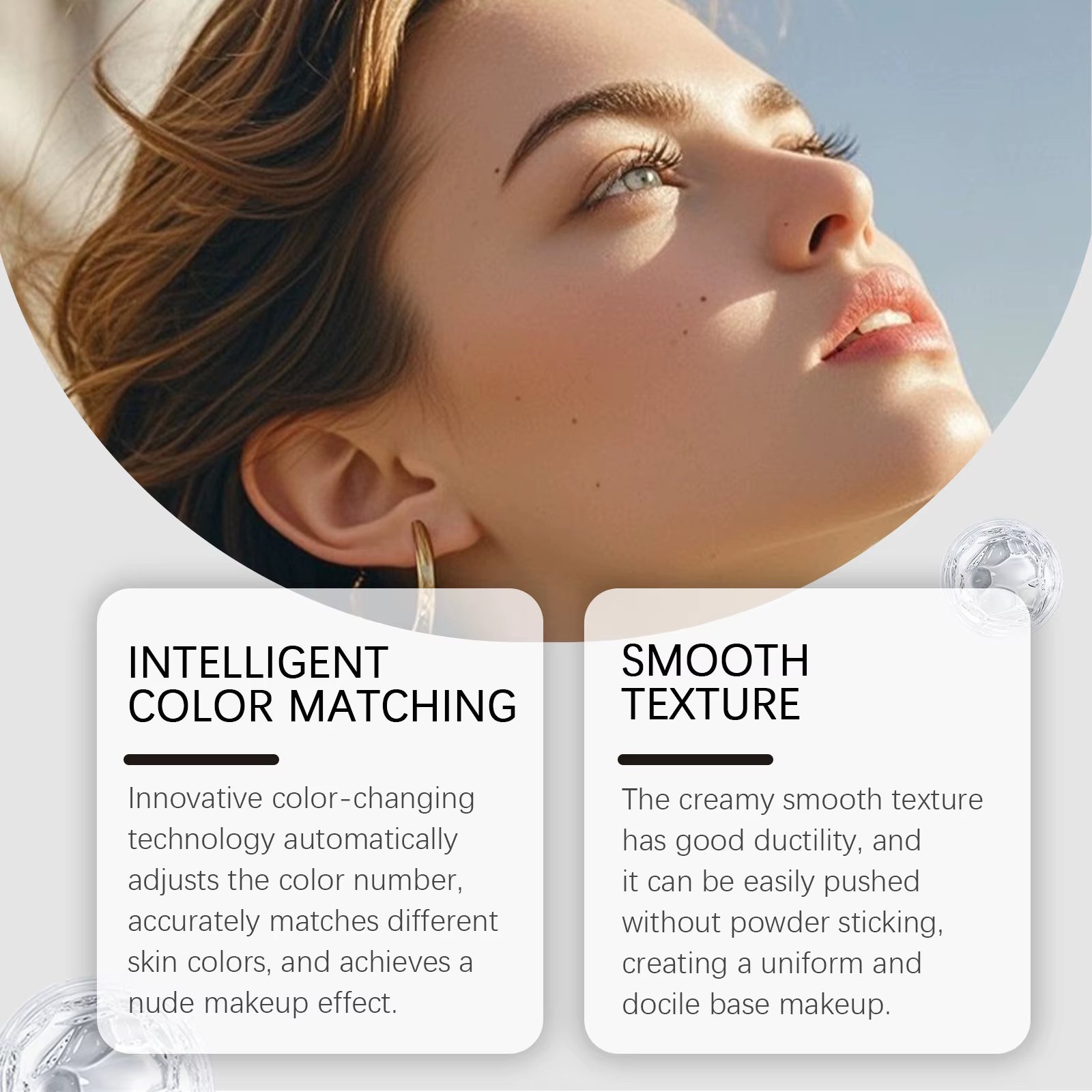 Dual-Ended Foundation Stick with Brush - Lightweight Moisturizing Concealer in 3 Shades, Matte Finish